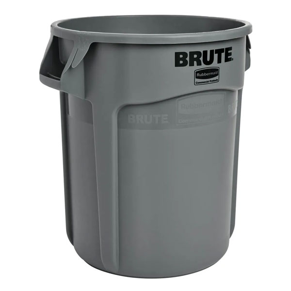 Winco PTCS-23L, 23 Gallon Blue Recycle Tall Square Plastic Trash Can