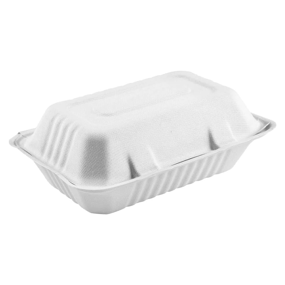 9x6x3 ECO BIODEGRADABLE COMPOSTABLE FIBER HINGED CONTAINERS 200CT